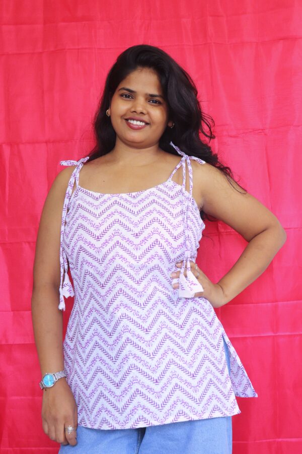 Vani short kurti with shoulder tie strap