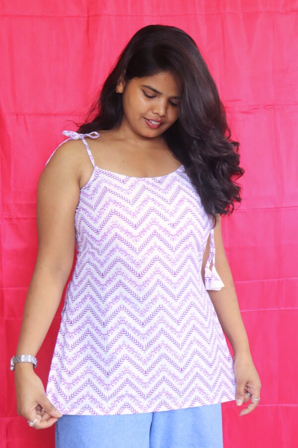 Vani short kurti with shoulder tie strap