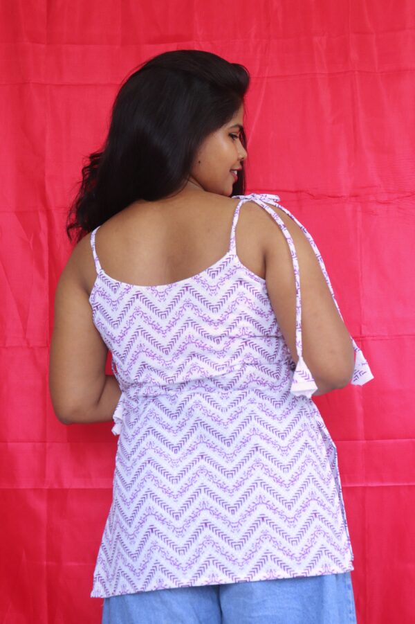 Vani short kurti with shoulder tie strap