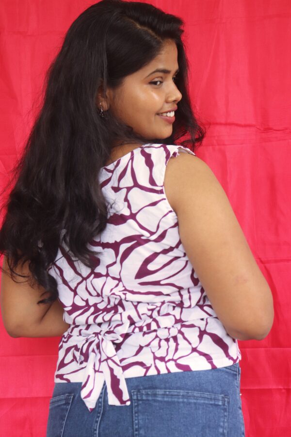 Maya crop top with  tie strap in back