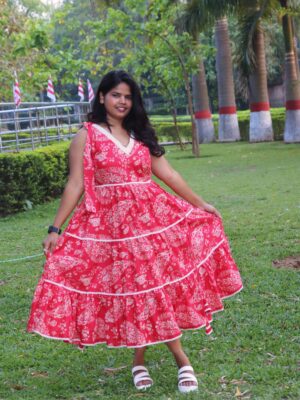 Laal Pari Midi Dress Shoulder Tie