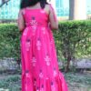 Anika, pink maxi dress with shoulder strap