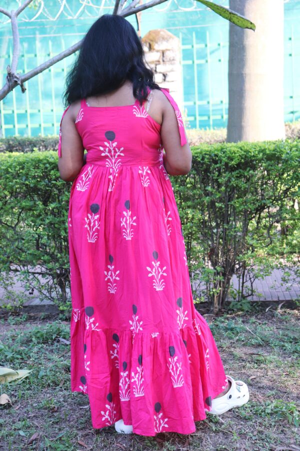 Anika, pink maxi dress with shoulder strap