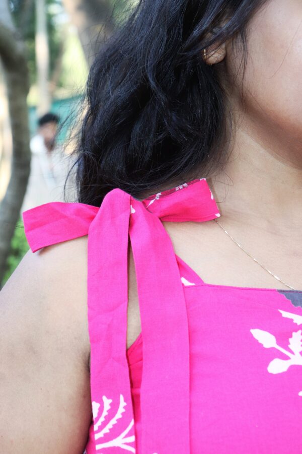 Anika, pink maxi dress with shoulder strap